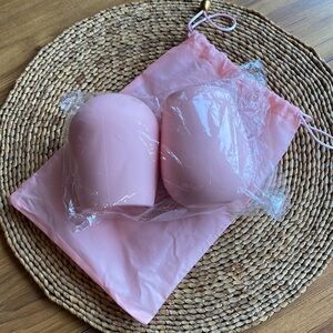NWT ODEME “What a Pair” Pink Silicone Wine Glasses